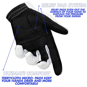 Ladies Compression Fit Synthetic Golf Glove White Color Gaucher Comfort and Universal Genuine Leather Sheepskin - Product Image 3