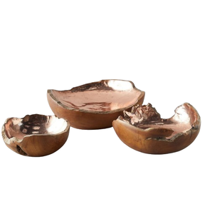 Bol à nourriture en cuivre de qualité supérieure, design martelé, taille moyenne, grossiste, bol de service en cuivre poli - Product Image 3