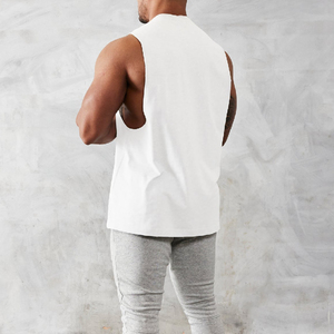 OEM Service wholesale plain thick cotton gym tank tops for men <b>black</b> sleeveless sportswear designed for durability and comfort - Product Image 4