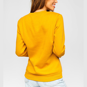 Sudadera de punto extragrande personalizada para mujer, forrada, cuello redondo, manga larga, algodón, forro polar, informal, otoño, ecológica, frontal - Product Image 3