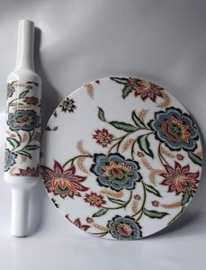 Wooden Floral Printed Chakla Belan Set-Eco-Friendly Kitchen Tool with Customizable Size and Design - Product Image 6