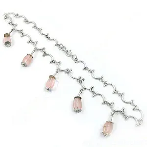 Collar Delicado de Plata 925 para Mujer con Cuarzo Rosa y Amatista con Incrustaciones de Diamantes, Cadena de Caja, Joyería - Product Image 1