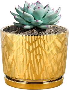 Frais Arrivée Élégant Brillant Métal Jardinières pour Jardin Maison Décoratif Plante Pot De Fleur De Luxe Plancher Planteur - Product Image 4