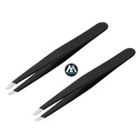 Ücretsiz özel Logo 90 derece eğimli İpucu paslanmaz çelik kirpik hacmi Fiber ucu kirpik cımbız ile elmas kavrama EyelashTweezers