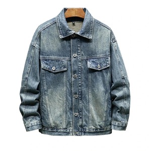 2024 hommes à la mode classique Denim veste meilleure qualité rétro lavé manteau avec col Long hiver rue travail nouveau Style automne manteau - Product Image 2