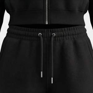 High Quality <b>Women</b> Two Piece Solid Crop Top And <b>Jogger</b> Pants Set Cotton <b>Fleece</b> Elastic Waist Sweatsuits With Hood Casual Style - Product Image 5