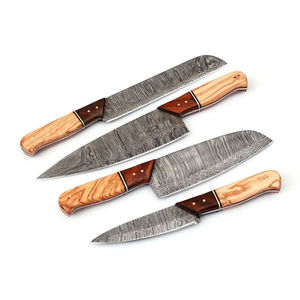 Ensemble de couteaux de chef en acier Damas à 67 couches, lame fine, manches en bois, design ambidextre, construction durable pour la cuisine - Product Image 2