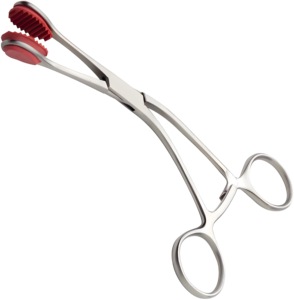 Juego de pinzas para agarrar la lengua joven curvada recta de acero inoxidable de alta calidad, instrumento de mandíbula de goma quirúrgica, fuente de alimentación Manual - Product Image 1