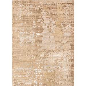 Uvenuti Abstract Pattern Beige & <b>Brown</b> Hand Knotted <b>Wool</b> & Bamboo Silk Rug for Home LRB-1670 - Product Image 1