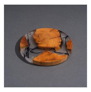 Posavasos para bebidas, posavasos absorbentes de madera, resina epoxi para posavasos de mesa de centro, decoración de protección de mesa, juego de 6 soportes - Product Image 1