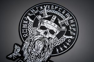 Odin Large <b>Back</b> Embroidered <b>Patch</b> for Vest Iron-on Sew on Multicolor - Product Image 2