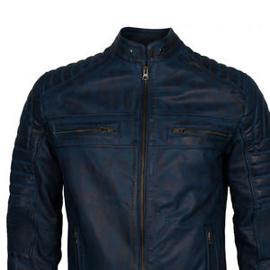 Chaqueta de cuero de oveja de alta calidad para hombre 2025, talla personalizable, chaqueta de invierno para motocicleta con cuello levantado - Product Image 6