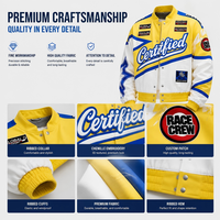 Veste de course personnalisée pour homme, broderie, patch, veste bomber de sport automobile, streetwear, veste universitaire, fabricant de marques privées sur mesure
