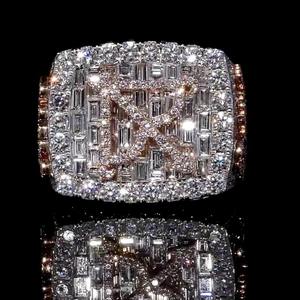 Iced Hiphop Anillo de campeonato personalizado para hombres Plata de Ley 925 Corte brillante VVS Moissanite Ajuste de bisel IGI Certificado 15 gramos - Product Image 6