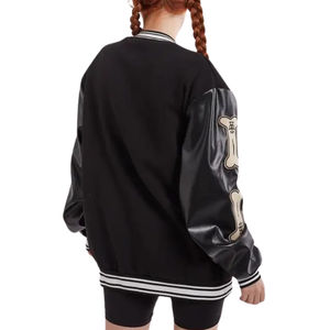 Hip Hop Color Block Jacket Letterman Varsity Chaquetas Mujer-Venta caliente Prendas de abrigo de moda Perfecta para el estilo casual - Product Image 5