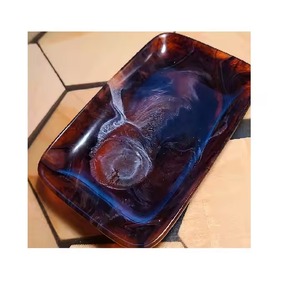 Nuevo diseño creativo del fabricante Mini Vanity Top Serving Tray High Retted Resin Dish Holder - Product Image 1
