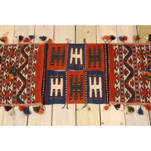 Tapis de 1,4 x 4,1 pieds, petit tapis turc vintage, tapis en laine rouge - Product Image 2