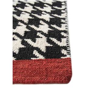 Tapis en laine tissée plate Alhambra gris et noir pour la maison - Tapis rectangulaire rayé abstrait en jute pour couloir et chambre - Product Image 4