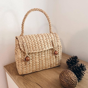 Nuevo diseño de lujo Jacinto de agua Trenzado a mano Bolsos de mano para mujer Bolso elegante para mujer Bolsos de mujer de alta calidad - Product Image 2