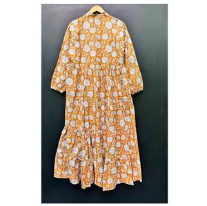 Vestido Midi Informal de Verano con Estampado en Línea A de Algodón Puro para Mujer, Elegante para el Trabajo y Eventos Diarios, de Proveedor Indio - Product Image 1