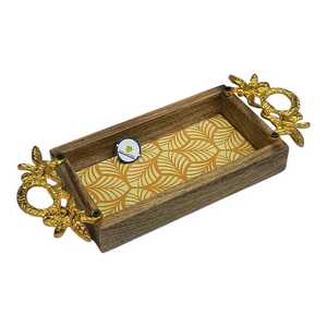 Bandeja de servicio de madera rústica artesanal para el desayuno en la cama, mesas de centro y invitados entretenidos disponibles al mejor precio - Product Image 2