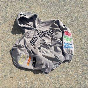 Streetwear 500 Gsm French Terry Zipup <b>Vintage</b> High Quality Cotton Sweatshirt Heavyweight Embroidery Acid Wash <b>Zip</b> <b>up</b> <b>Hoodie</b> - Product Image 1