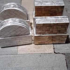 Ensemble de sous-verres personnalisés en résine de marbre en bois zigzag en bois avec couleur naturelle et personnalisée fabriqué en Inde - Product Image 6