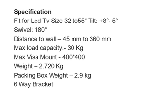 Soporte de montaje en pared de televisión fijo duradero para la mayoría de las pantallas planas con fácil configuración y gran capacidad de carga - Product Image 6