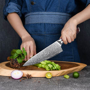 Couteau de chef de cuisine style japonais en acier Damas à lame ultra tranchante personnalisé de qualité supérieure OEM ODM Service - Product Image 5