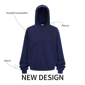 Sweat à capuche épais en molleton brodé de haute qualité pour homme, unisexe, style streetwear oversize - Product Image 2
