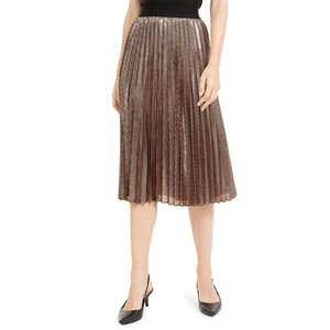 Gonna plissettata in chiffon marrone Alfani da donna, taglia XL, modello svasato a trapezio, elegante, ricamata, stile impero, disponibile anche taglia XS - Product Image 1