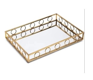 ชุดถาดเสิร์ฟผลไม้แบบอาหรับพร้อมที่จับชุดถาดเสิร์ฟพร้อมฝาปิดทำจากคริสตัลงูสีทองหรูหราสีทองหรูหรา - Product Image 4