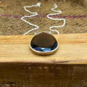 925 Sterling Silver Faceted Smoky Quartz Gemstone Handmade Designer Oval Shape <b>Rope</b> Necklace Fine Jewelry for Wedding - Product Image 4