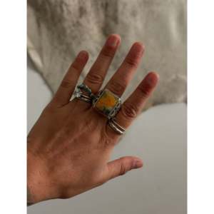 Bague Navajo en argent sterling avec agate et turquoise, motif géométrique, taille 13.25, style Hip Hop pour usage quotidien, certifiée IGI - Product Image 2