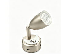 Lampe murale LED intérieure pour caravane 12V, tactile et dimmable, lampe de lecture pour camping-car, col de cygne flexible, double chargeur USB pour camping-car
