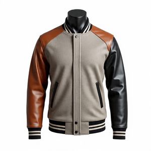 Vêtement de rue de haute qualité en gros OEM, broderie de patch, hommes, devant uni, personnalisable, tissu en laine, baseball, lettreman, varsity - Product Image 3