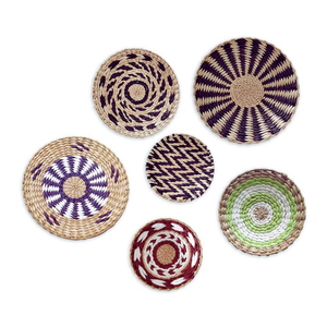 Décoration murale artisanale authentique en jonc de mer tressé, élégant accent d'intérieur, artisanat durable, fabriqué au Vietnam par le fabricant - Product Image 1