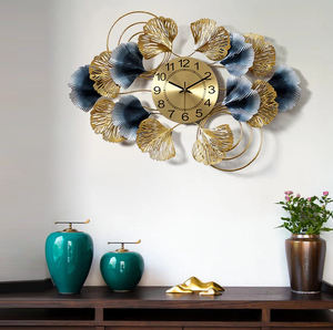 Reloj de pared decorativo de diseño de alta venta con reloj de pared de metal Reloj de pared de hoja para sala de estar Dormitorio Oficina Hall. - Product Image 2