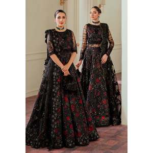 Vestido hecho a mano con estampado floral de organza, corte en A y cintura imperio - Product Image 1