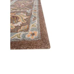 พรมขนสัตว์ผสมวิสโคสทอมือลายดอกไม้สีเบจและสีน้ำตาล Kasbah ขนาดใหญ่ สำหรับห้องนั่งเล่น ห้องนอน รุ่น Top-1516 (Cs-01) - Product Image 4