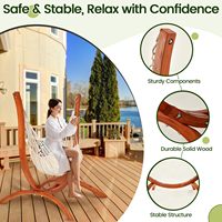Support de hamac en bois de mélèze personnalisé avec chaise suspendue en coton et polyester pour la maison, le jardin et la cour