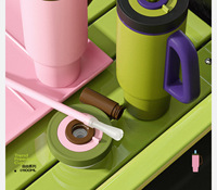 Nouvelle Tasse Isotherme en Acier Inoxydable avec Poignée, Design Minimaliste Moderne, Grande Capacité, Garde les Boissons au Froid, Idéale pour l'Utilisation en Extérieur