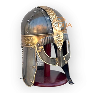 Gjermundbu Style Antique Viking Helmet Modern Eye Protection Armour Painted Technique Decorative Recessed <b>Crest</b> Spectacle Helmet - Product Image 6