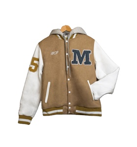 Top vente Original cuir Baseball Varsity vestes lycée collège Letterman avec corps en laine et décoration de broderie - Product Image 1