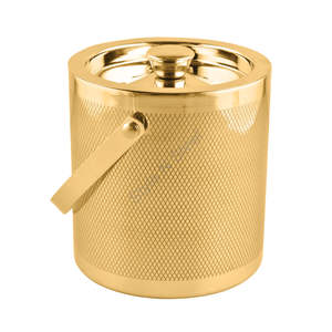 Seau à glace en acier inoxydable avec gravure extérieure couleur or - Product Image 1