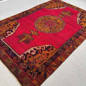 Alfombra Vintage de 6.46x9.6 pies, Alfombra Turca, Alfombra Persa Roja de Lana - Product Image 2