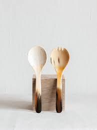 Meilleure vente Serveur à salade en corne fait à la main personnalisé Serveur à salade en corne naturelle Cuillère Fourchette Ustensile de service de cuisine Couverts fabriqués par SE - Product Image 2