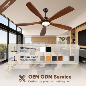 60 Inch <b>Ceiling</b> <b>Fan</b> <b>with</b> Light and <b>Remote</b>, Solid Wood Downrod Mount <b>Ceiling</b> <b>Fan</b> <b>with</b> Quiet DC Motor for Living Room - Product Image 5