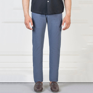 Pantalones largos informales de negocios para hombre, alta demanda, 100% algodón, cintura media, Parte delantera plana, pierna recta suelta, servicio OEM disponible - Product Image 6