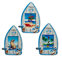 Logo personnalisé Parchemin nautique Vieux Port France Aimant en résine MARSEJ Marseille Souvenir Aimant de réfrigérateur